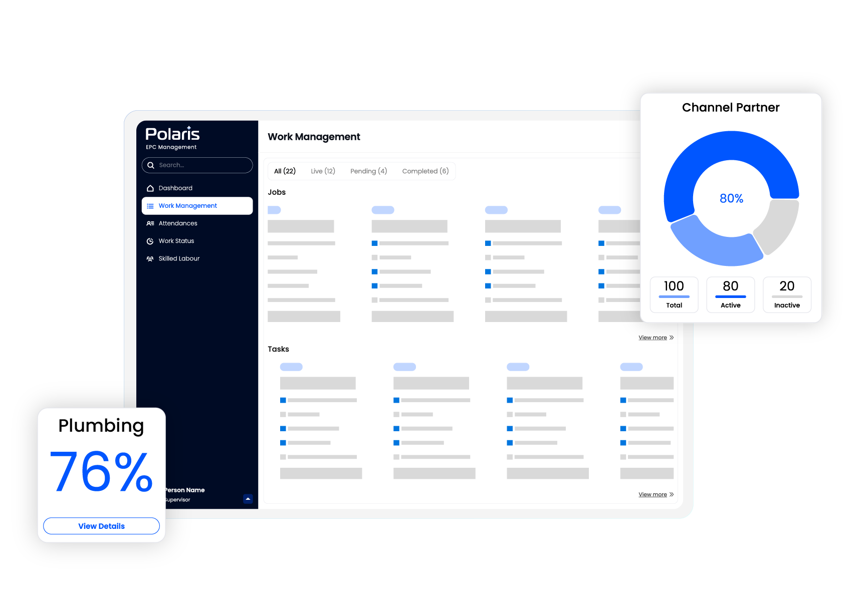 construction project management software dashboard